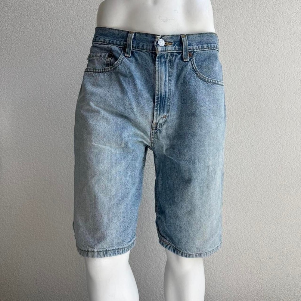 Levi's 569 blue denim shorts with back fade